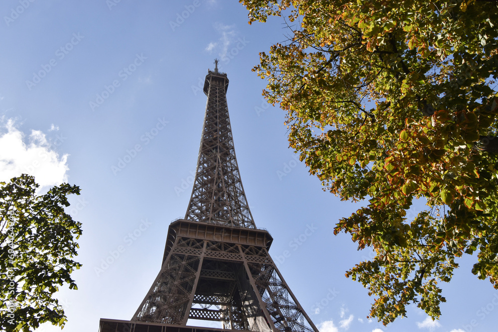 Technology Paris Fance Eiffel Tower in Autumn