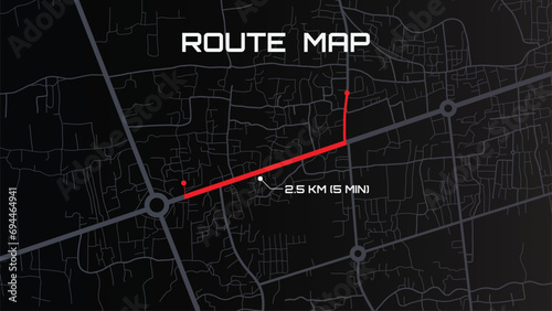 abstract background of route navigation location map with address and Estimated time of arrival and distance