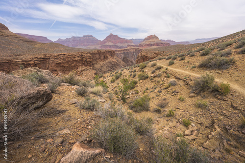 Obraz na płótnie hiking the tonto trail in the grand canyon national park, arizona, usa w salonie