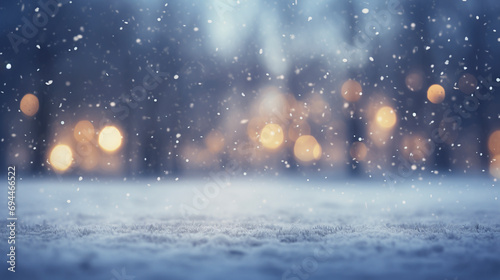 snow falling in the city, bokeh background, out of focus abstract scene backdrop 