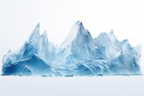 A huge iceberg stands tall and majestic in the middle of the vast ocean. Perfect for illustrating the power and beauty of nature