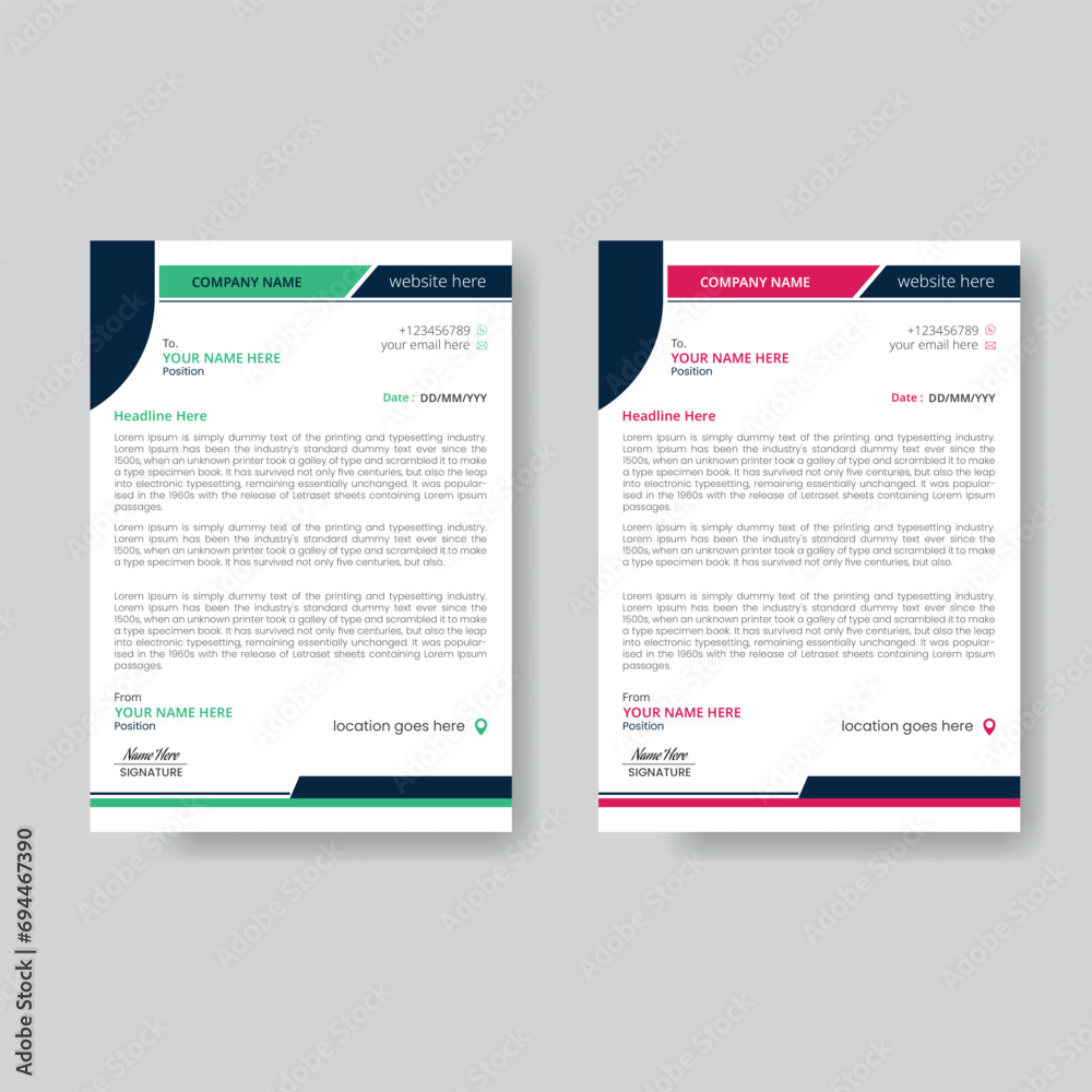 Modern & Creative Latterhead Design Vector Modern & Creative Latterhead Design Vector