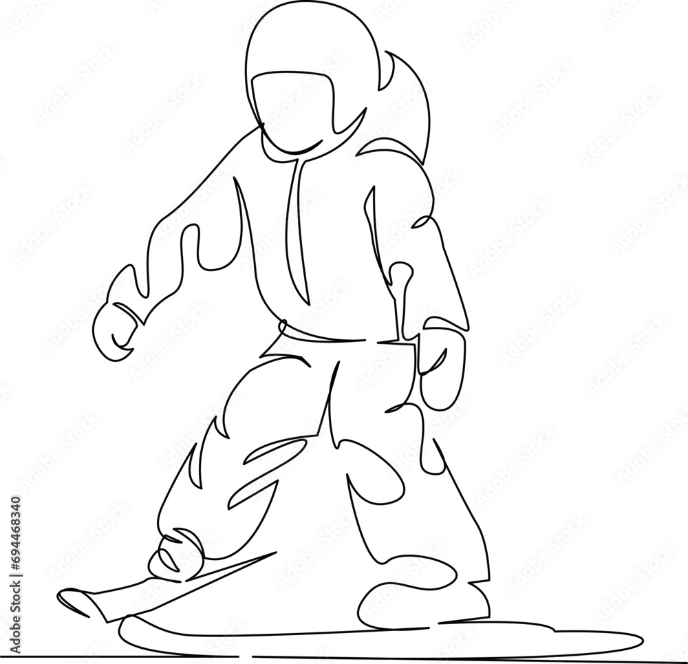 Obraz premium little boy skiing