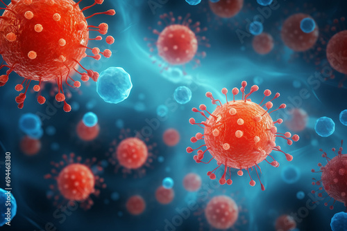 blood cells in microscope