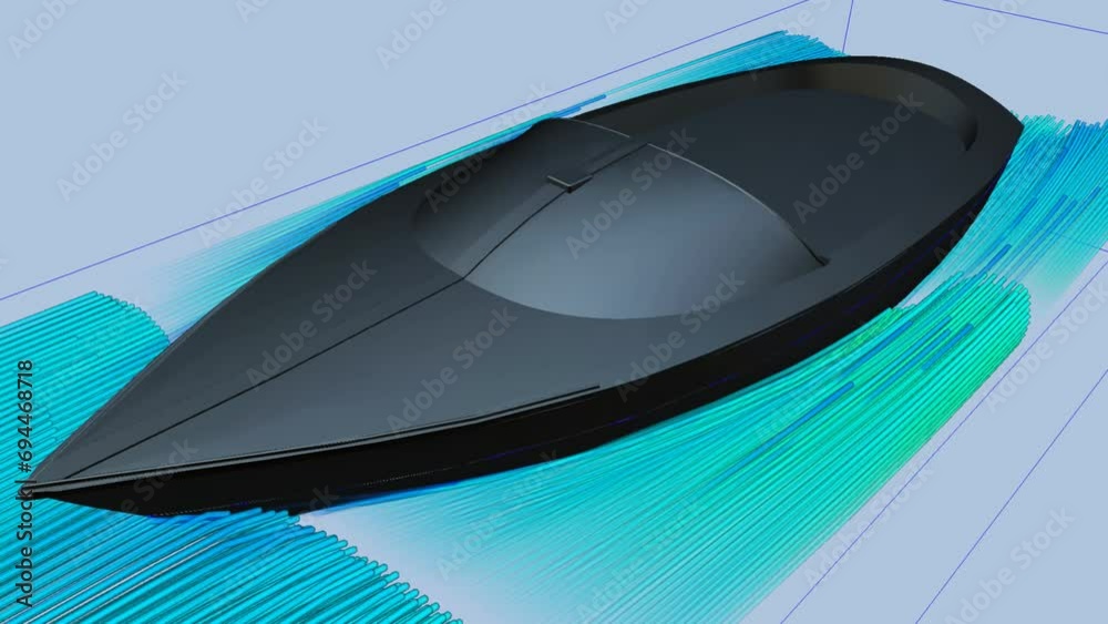 CFD simulation Computational fluid dynamics - Ship boat airflow simulation
