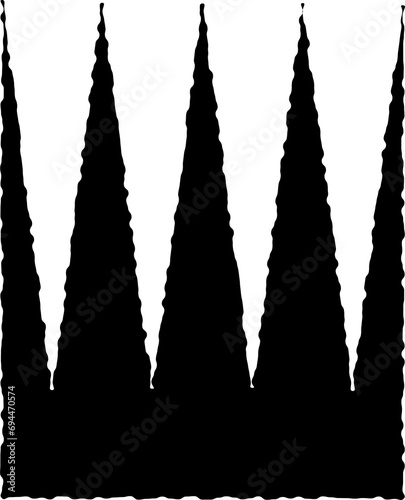 Jagged rectangles collection. Set of black grunge element, shapes with jagged edges. Torn paper pieces for collage, text box, banner, sticker.