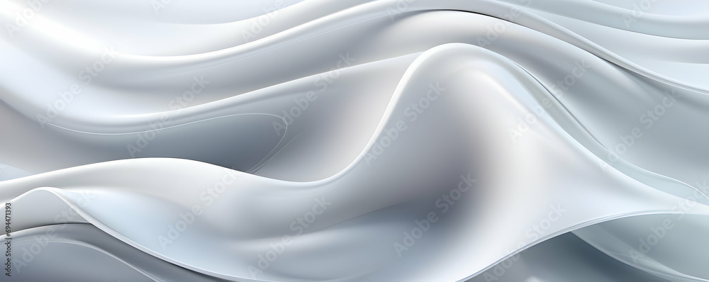 Obraz premium An abstract image with white wavy textures flowing across the frame, giving a calm and modern feel.