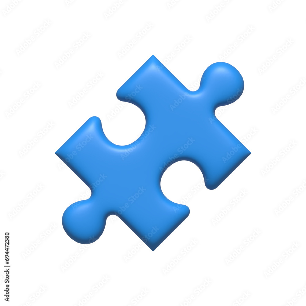 Puzzle icon. Puzzle piece. 3D Vector icon isolated on white background. Puzzle icon. Puzzle piece. 3D Vector icon isolated on white background.
