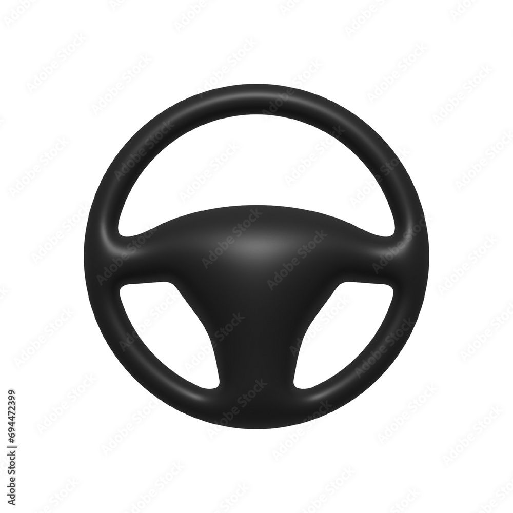 Car steering wheel icon. 3D Vector icon isolated on white background. Car steering wheel icon. 3D Vector icon isolated on white background.
