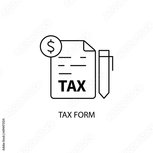 tax form concept line icon. Simple element illustration. tax form concept outline symbol design.
