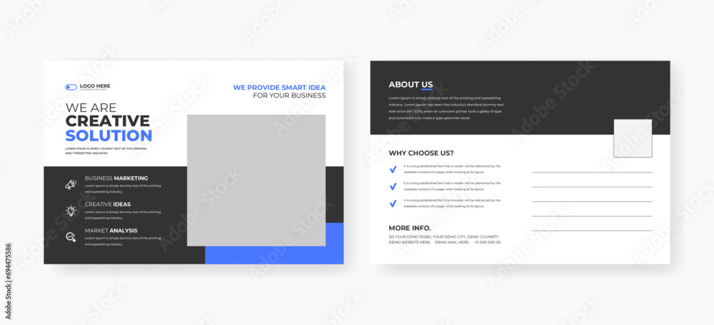 Corporate business postcard design template. minimal modern print-ready postcard design, Corporate business postcard design template. minimal modern print-ready postcard design,
