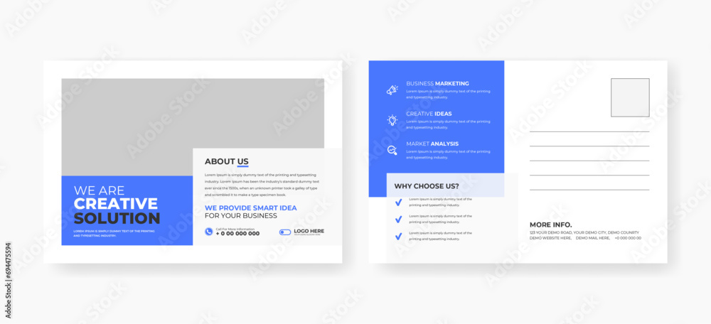 Corporate business postcard design template. minimal modern print-ready postcard design, Corporate business postcard design template. minimal modern print-ready postcard design,