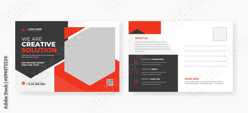 Corporate business postcard design template. minimal modern print-ready postcard design, 