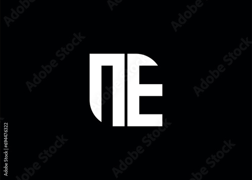 Monogram Letter NE Logo Design vector template