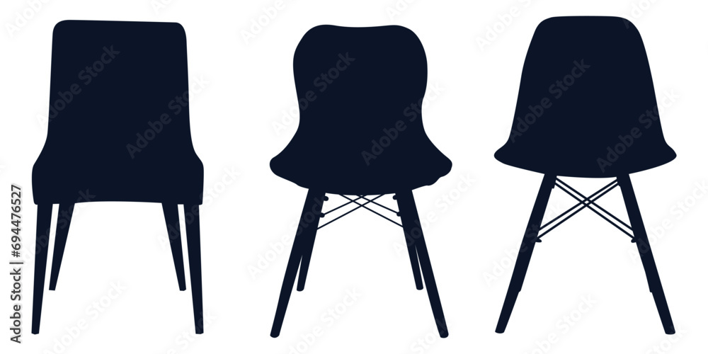 Office or Gaming Chair and Wooden Desk Chair silhouettes vector Office or Gaming Chair and Wooden Desk Chair silhouettes vector