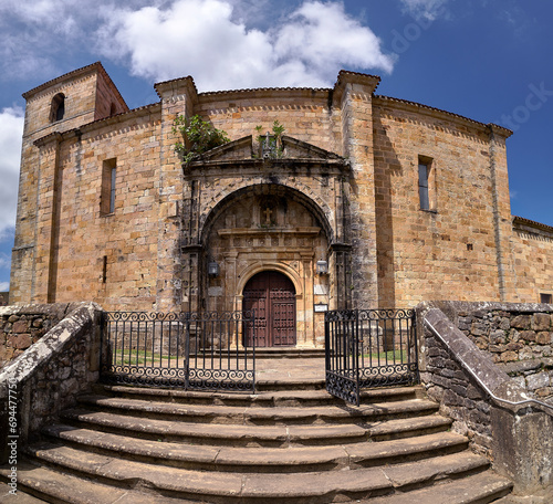 Church of San Pedro in Lierganes, on a cloudy day. photo