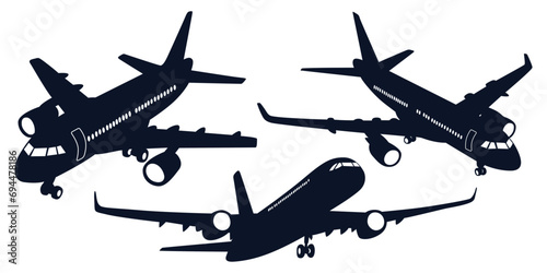 Airplane or Aircraft Silhouettes Vector art