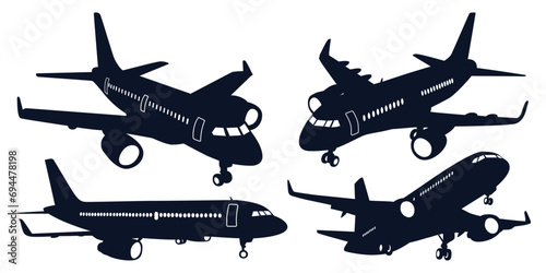 Airplane or Aircraft Silhouettes Vector art