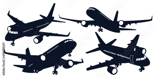 Airplane or Aircraft Silhouettes Vector art