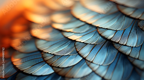 Butterfly wings magnified to show detail, Close-up of roof tiles in various colors, A close-up view of the intricate and textured scales of a dragon's skin. This image can be used to depict mythical

 photo
