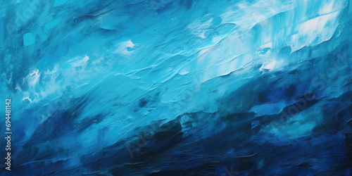 Blue brush strokes on a black background, oil paint, backdrop, banner.