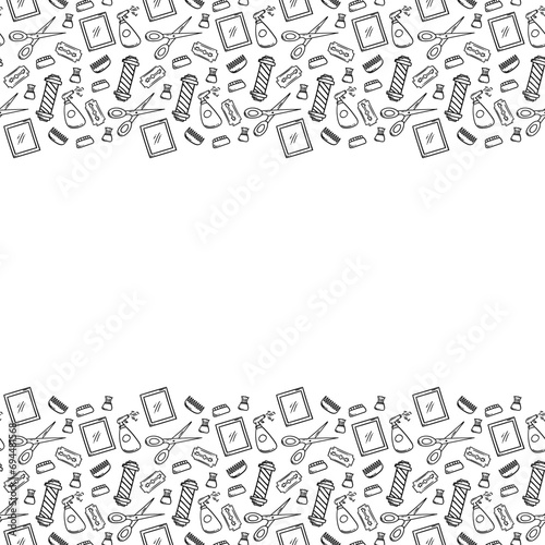 frame of barber and salon icon