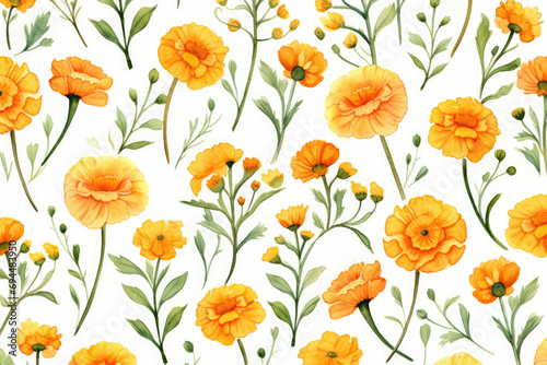 Flower watercolor spring illustration background design floral summer nature seamless pattern © SHOTPRIME STUDIO
