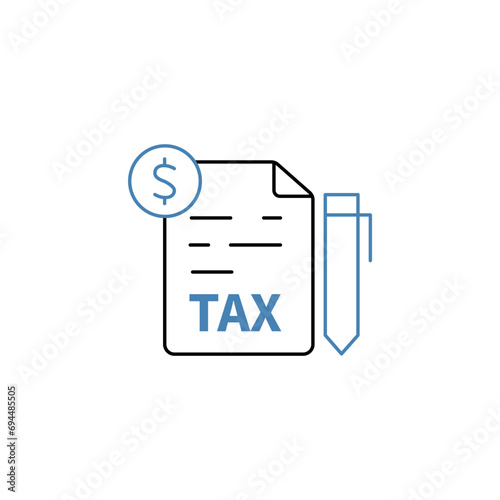 tax form concept line icon. Simple element illustration. tax form concept outline symbol design.