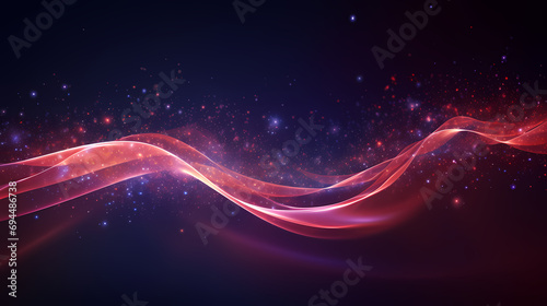 red and purple transparent energy wave abstract art, bright light wave