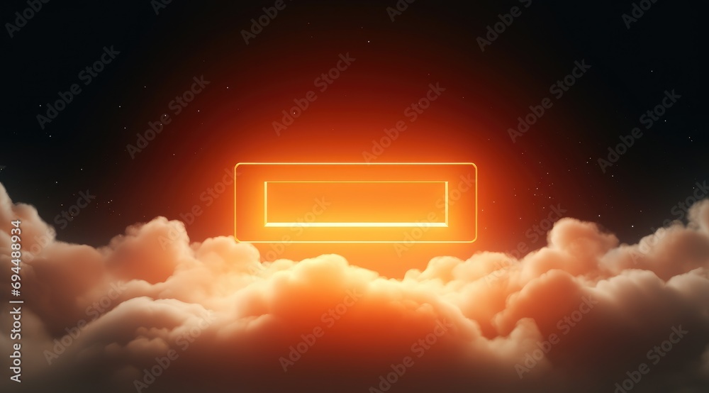 animation of an orange square frame floating in a cloud animation of an orange square frame floating in a cloud