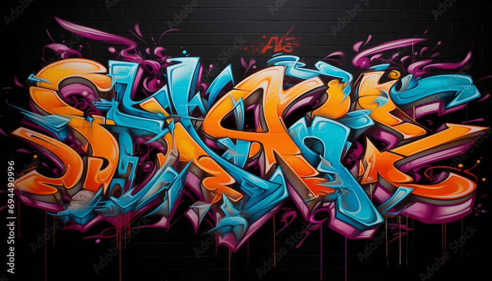 Naklejka premium Graffiti Symphony: Colorful Art