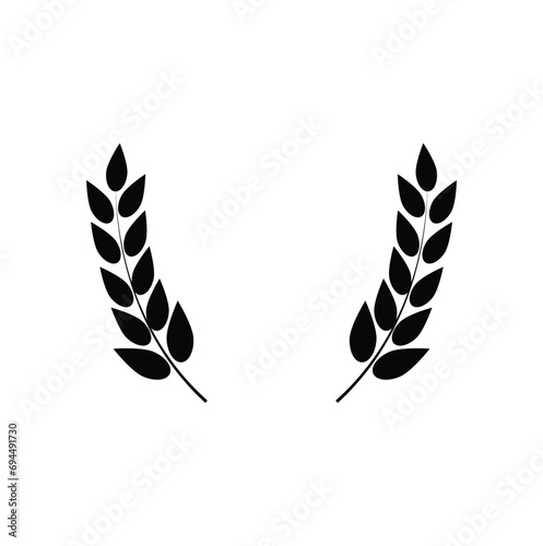 Black wreath leaves vector illustration. 