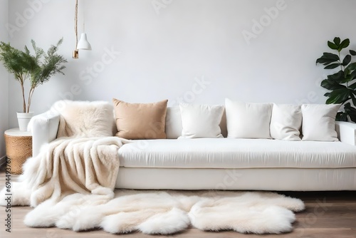 white sofa in a room photo
