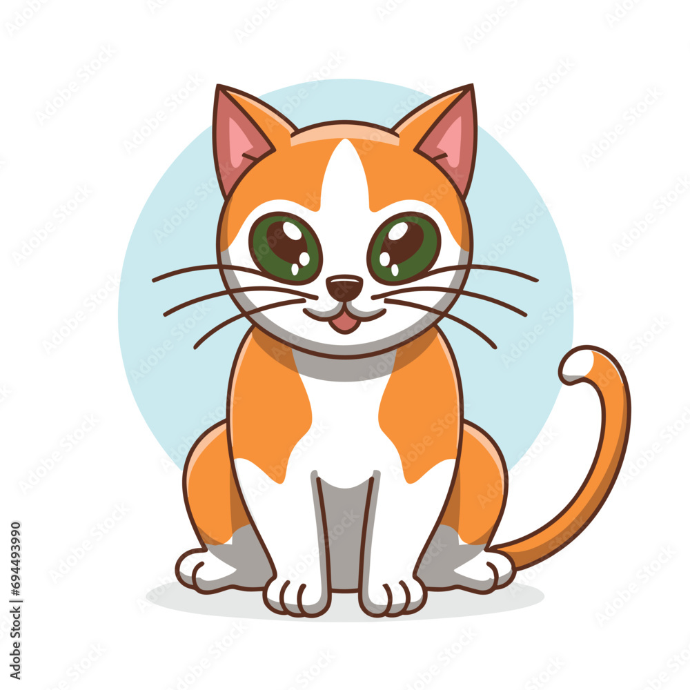 illustration of a cat, cat vector illustration, cat vector tracing, animal illustration, cartoon vector illustration