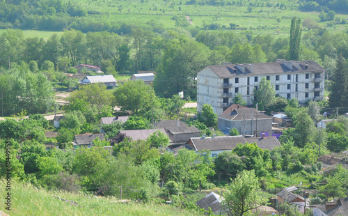 An unfinished multi-storey building in the village of Verkhorechye. Crimea