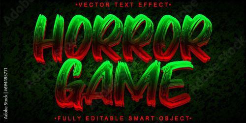 Horror Game Vector Fully Editable Smart Object Text Effect