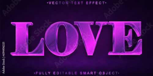 Purple Elegant Love Vector Fully Editable Smart Object Text Effect
