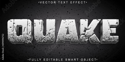 Worn Quake Vector Fully Editable Smart Object Text Effect