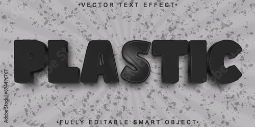 Dark Plastic Vector Fully Editable Smart Object Text Effect