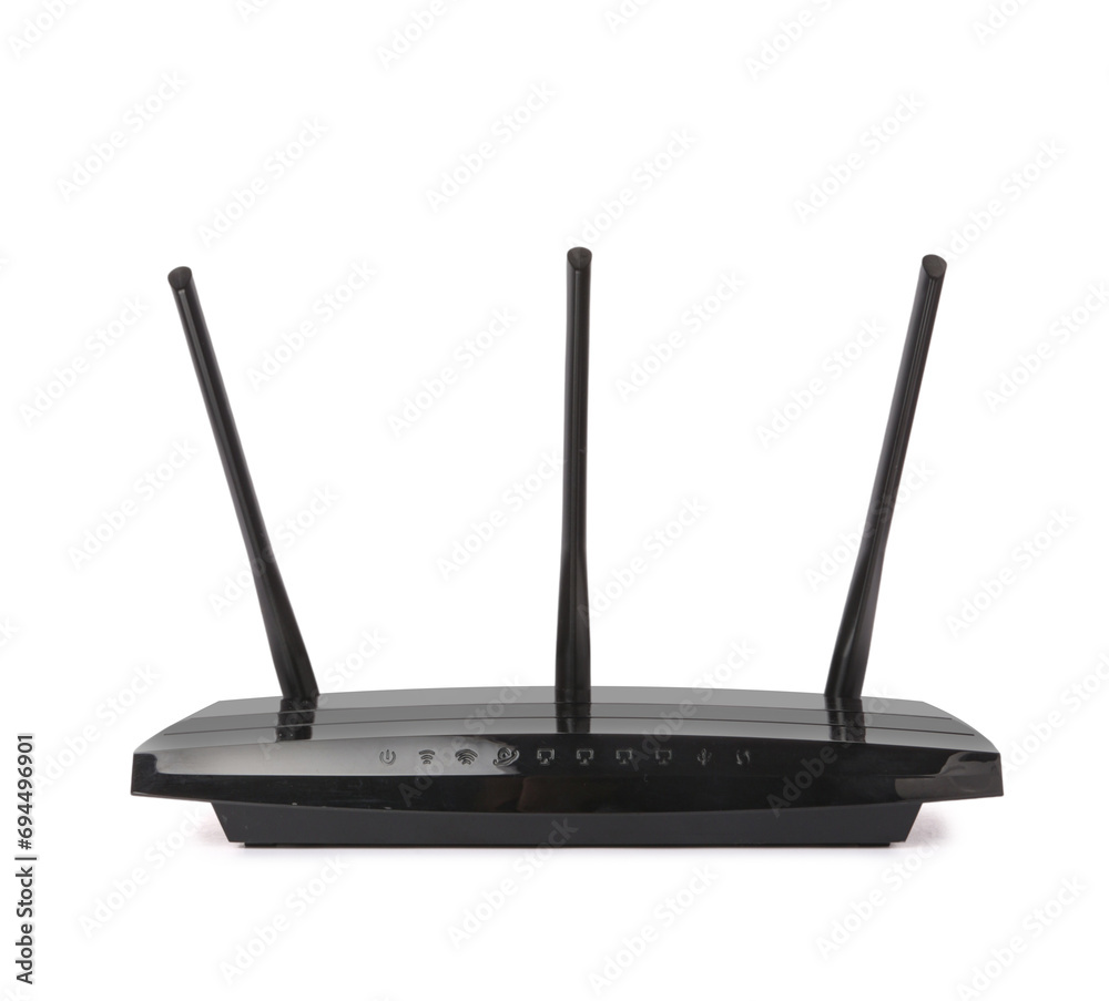 Modern wi-fi router on white background Modern wi-fi router on white background