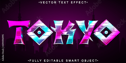 Colorful Shiny Tokyo Vector Fully Editable Smart Object Text Effect photo