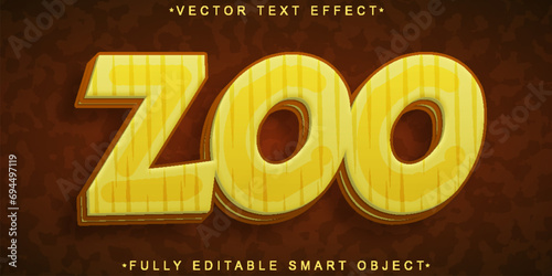 Cartoon Zoo Vector Fully Editable Smart Object Text Effect