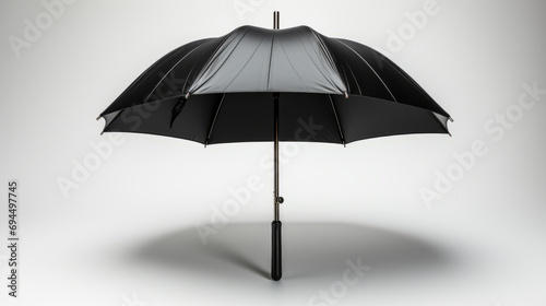 Black rain umbrella on a white background.