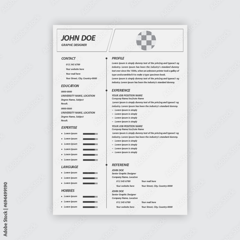 Obraz premium Modern & Minimal Resume Template Design