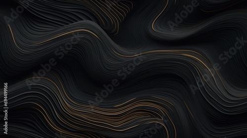  an abstract black and gold background with wavy lines in the shape of a wave  with a black background with a gold stripe in the middle.
