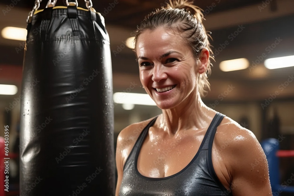Female professional boxer, expert and successful female fighter.