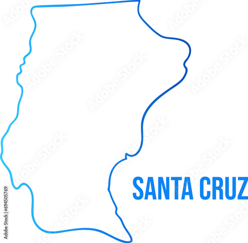 Province of Santa Cruz outline blue gradient map photo