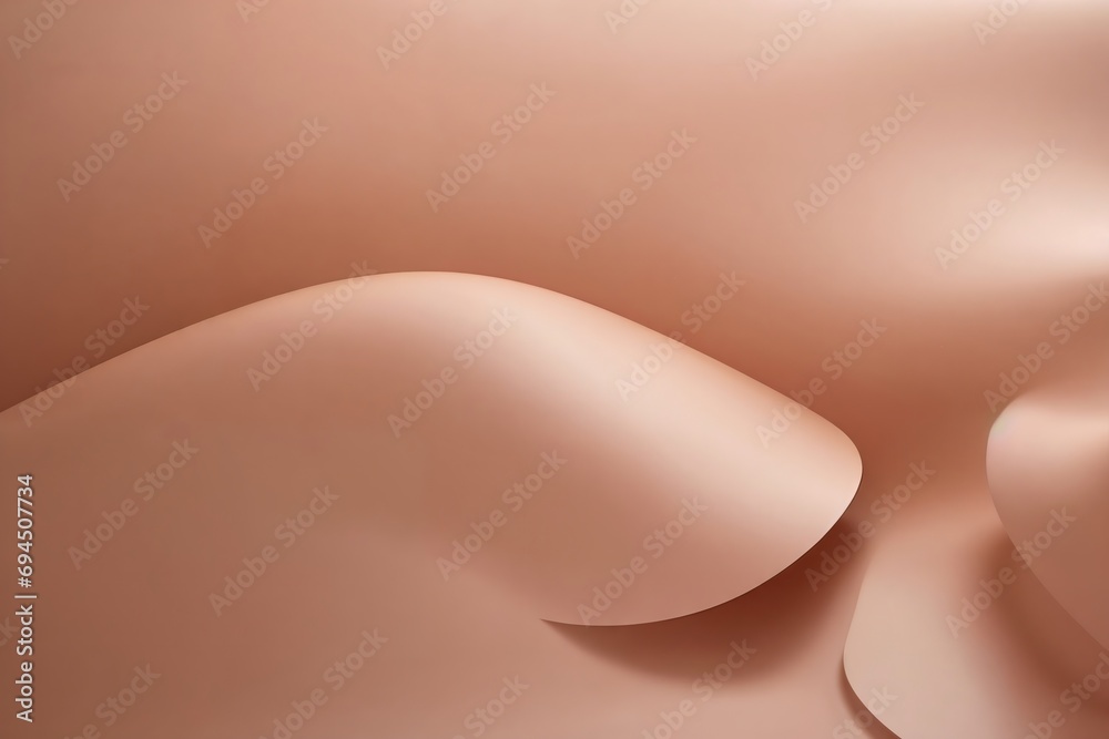 Fototapeta premium Abstract background smooth wave in peach fuzz tones.