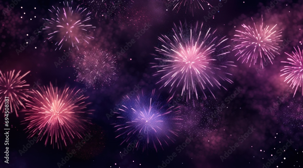 fireworks bursting in the sky against dark background