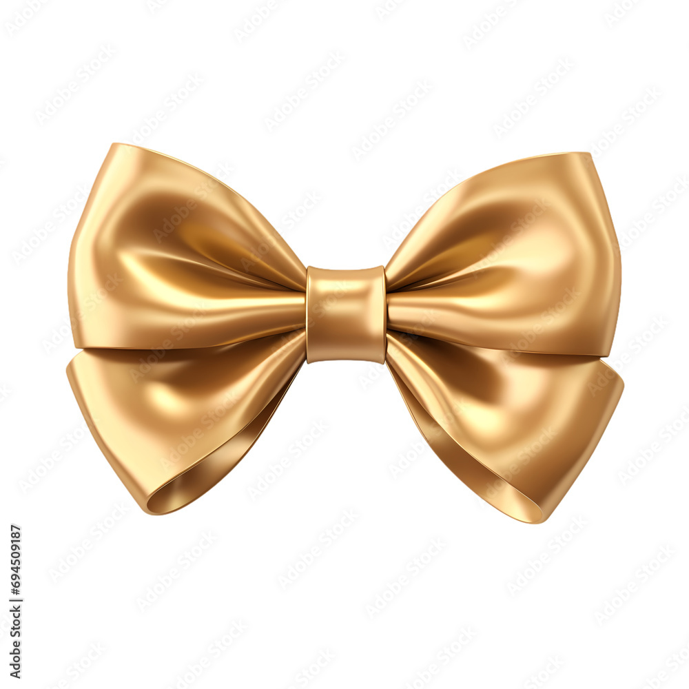 Yellow bow isolated on transparent background Yellow bow isolated on transparent background